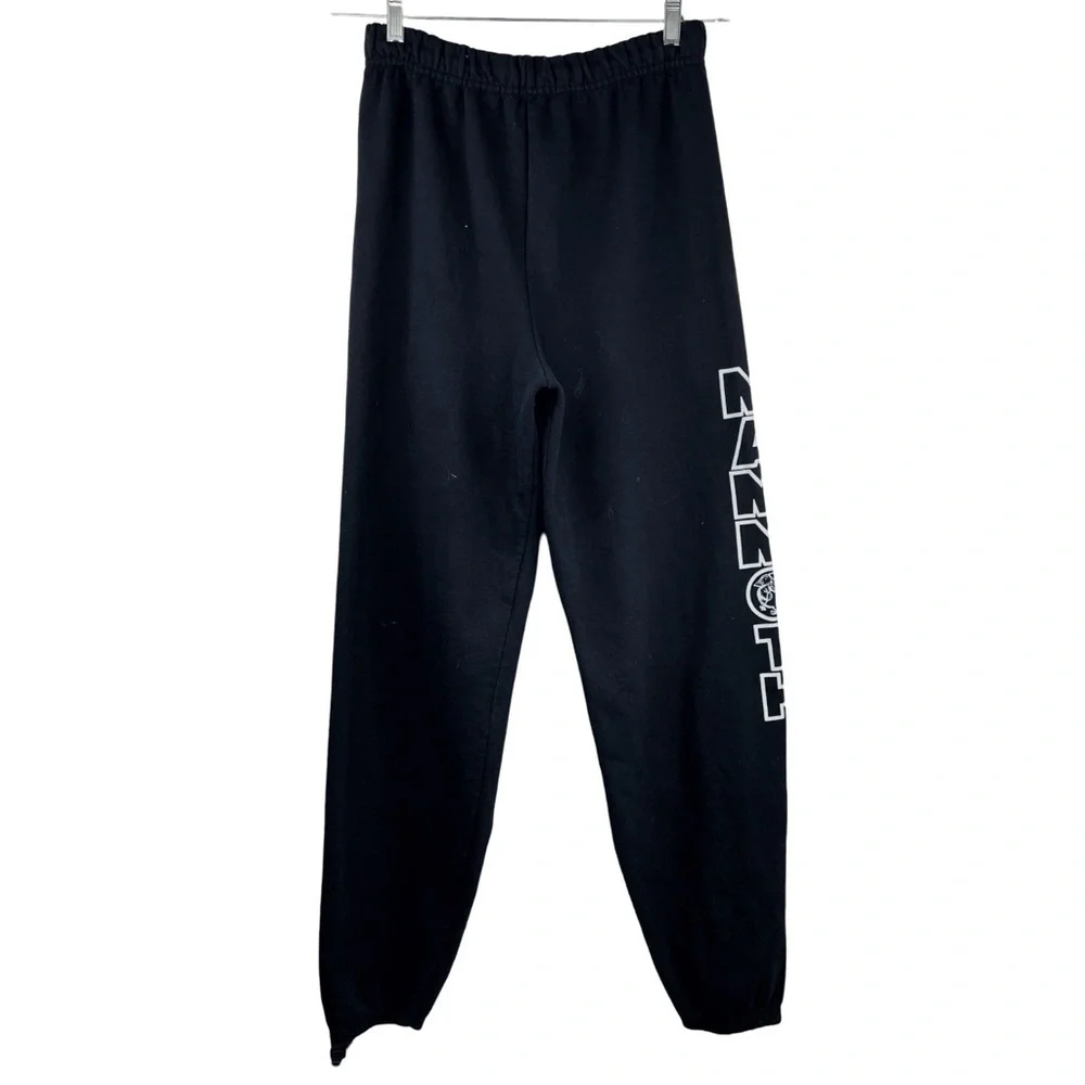 JERZEES MAMMOTH MOUNTAIN Men’s Black Sweatpants FAMOUS MAMMOTH LOGO Down Leg S